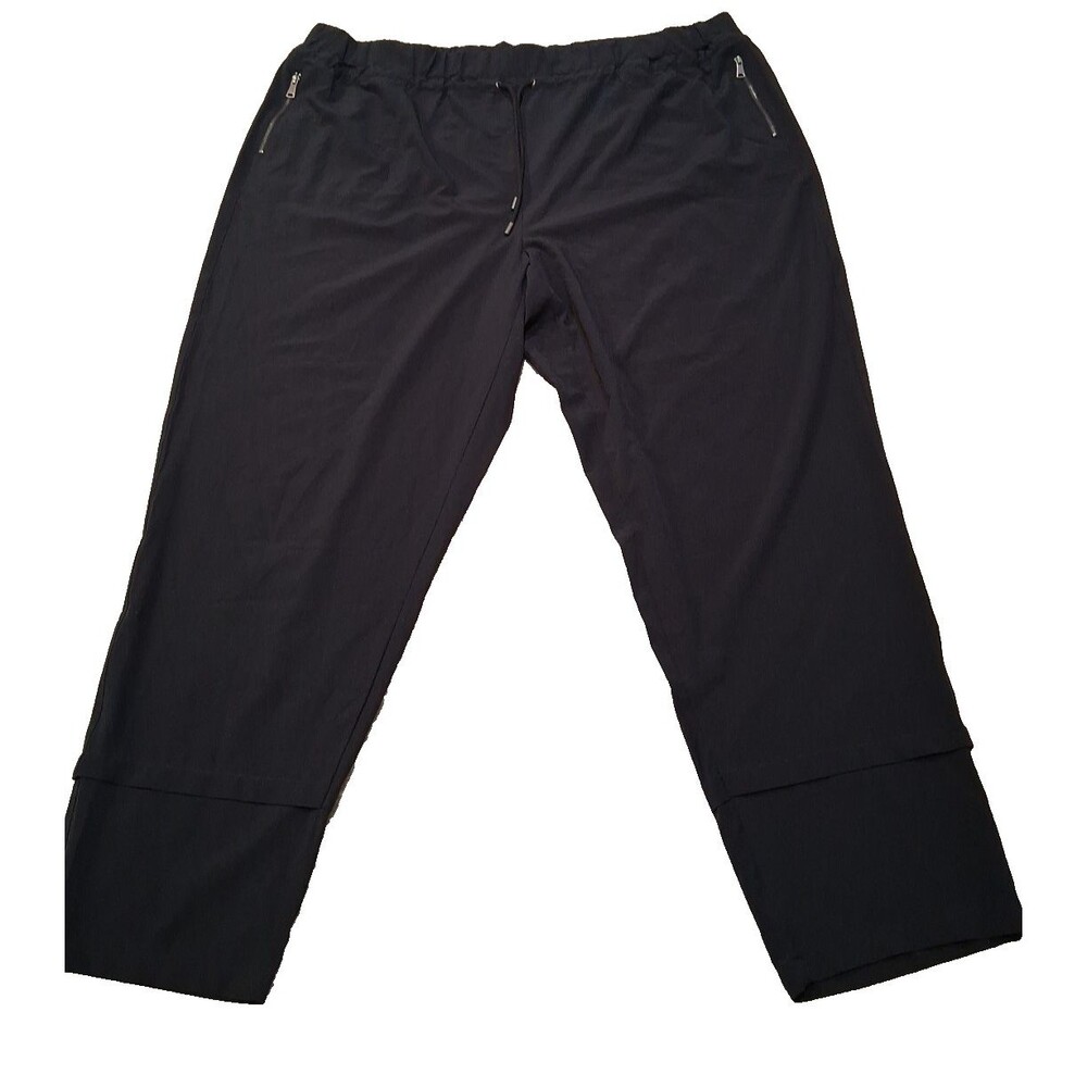Charlie B Black Pull On Athleisure Pants Size 2X Tapered Leg Casual Minimalist